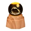Dolphin Moon Luminous Crystal Ball Night Light, 3d engraved starry sky, solid wood base, creative desktop decoration, birthday gift Item Picture